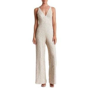 DRESS THE POPULATION CHARLIE Sequin Jumper womens white XS NWT